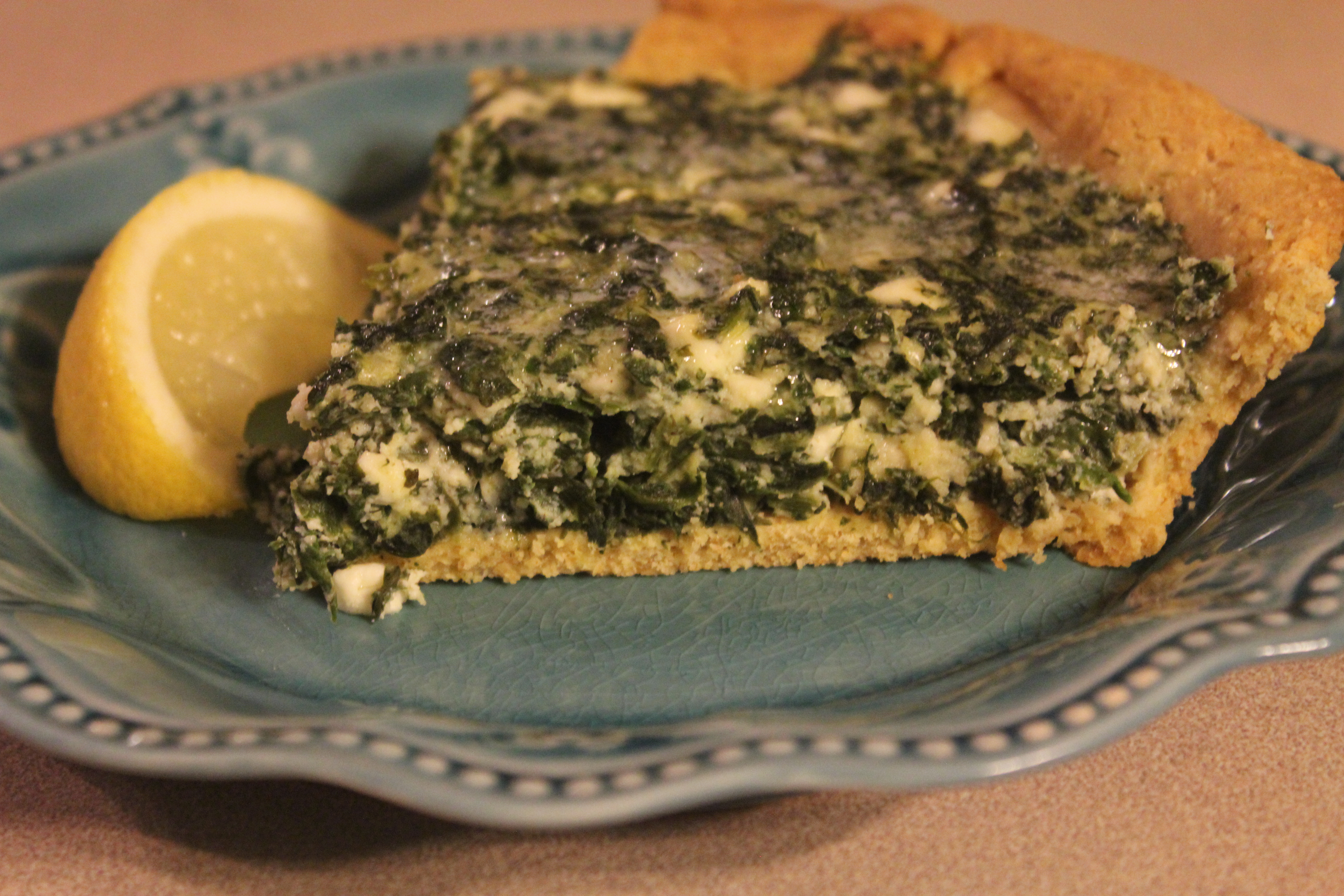 Spinach and Feta Pie (Low Carb,Gluten Free, THM-S)