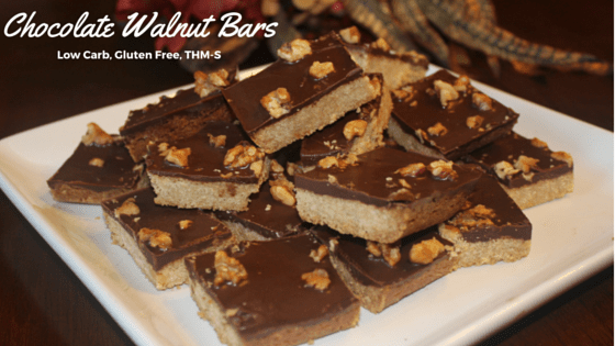 Chocolate Walnut Bars (Low Carb,THM)