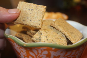 These Garlic Poppy Seed Crackers are low garb and gluten free. They are also THM "S" friendly.