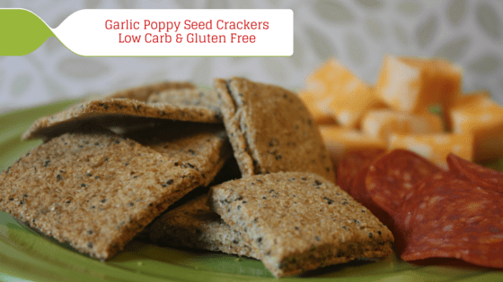 These Garlic Poppy Seed Crackers are low garb and gluten free. They are also THM "S" friendly.