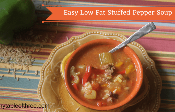 East Stuffed Pepper Soup has all the flavors of stuffed bell peppers. This recipe is low fat, gluten free and a THM "E".