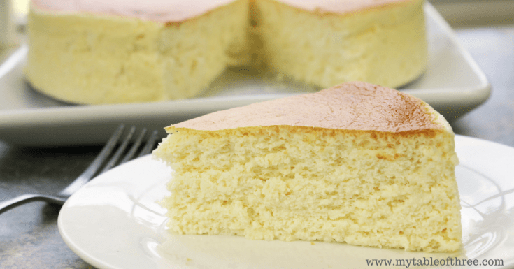 Low Carb and Keto Japanese Cheesecake Slice