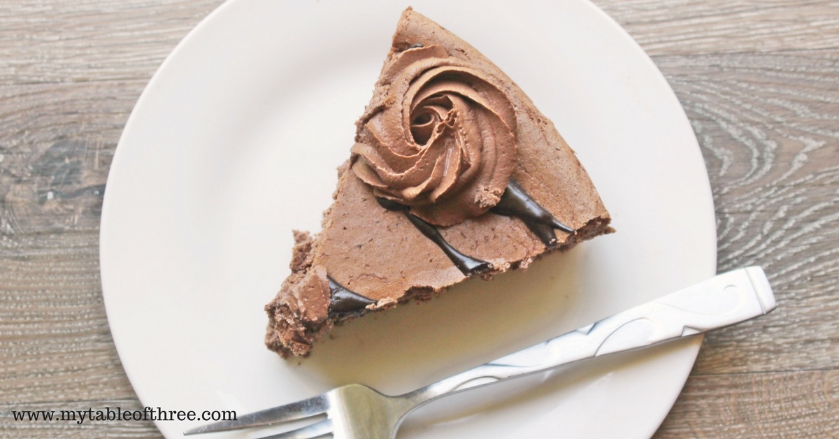 Low Carb Japanese Style Chocolate Cheesecake slice
