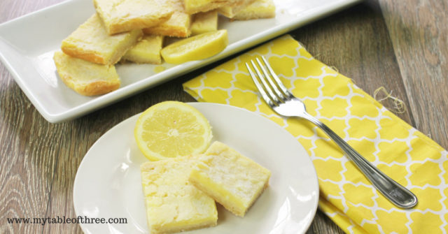 Easy Lemon Squares are low carb and gluten free. THM Friendly