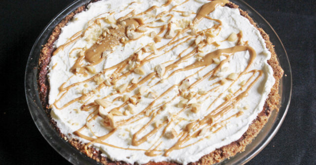 Peanut Butter Custard Pie from My Table of Three is sugar free, low carb, gluten free, and THM S.