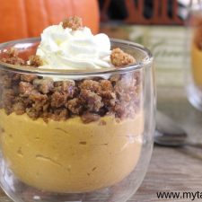 Pumpkin Mousse with Maple Pecan Crumble, Low Carb & THM