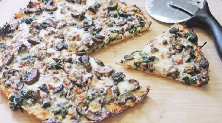 Spinach, Mushroom & Bacon Pizza || Low Carb, THM