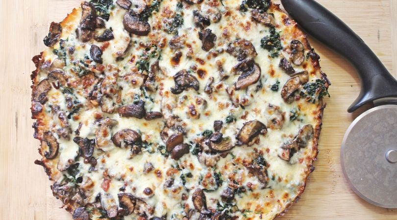 Spinach Mushroom Pizza 