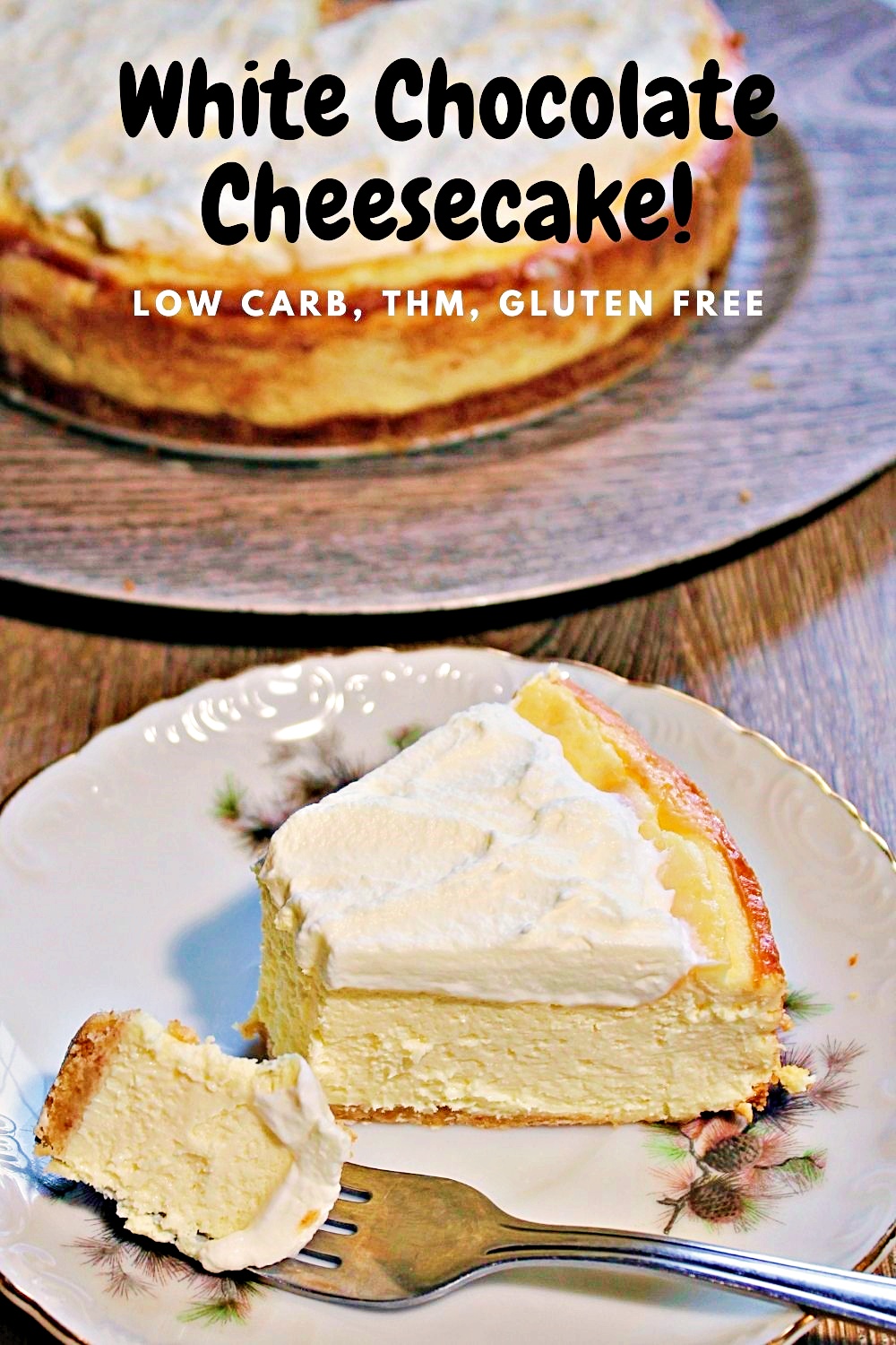 Keto & THM White Chocolate Cheesecake is a delicious sugar free cheesecake great for special occasions. 