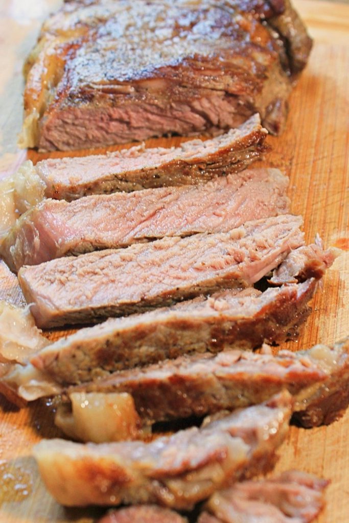 Ribeye Steak Sliced and Medium Well