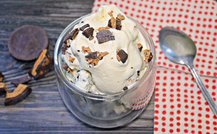 Low Carb and Keto Peanut Butter Cup Ice Cream