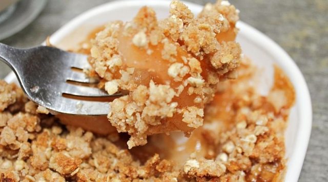 Forkful of Low Fat Apple Crumble