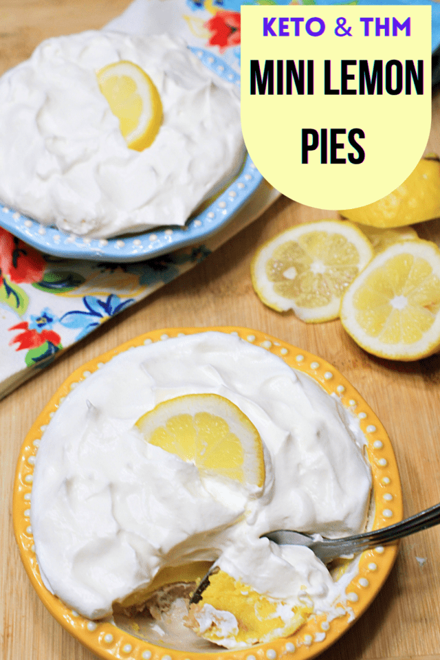 Mini Keto Lemon Pies are the prefect dessert for two. Sweet and tart lemon curd filling with a butter crust and fluffy sweet topping.