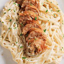 Low Carb Slow Cooker Sausage Alfredo (THM “S”)