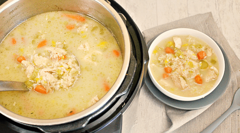 Easy Pot of Creamy Chicken and Rice Soup