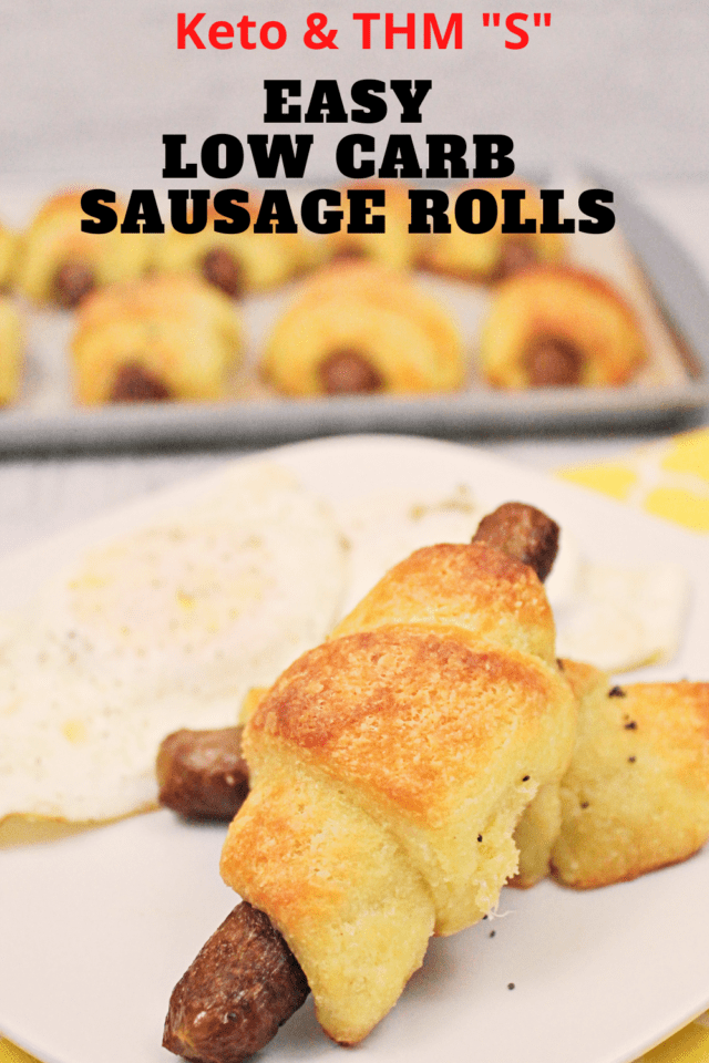 Easy Low Carb Sausage Rolls make the perfect breakfast side paired with fried eggs for a protein packed meal.