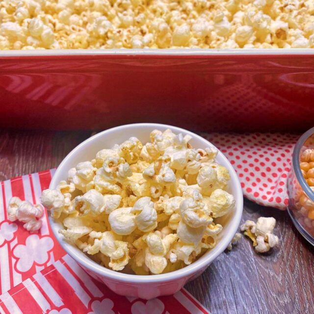 A small white bowl or sugar free Kettle Popcorn
