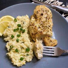 Grilled Chicken with Citrus Cauliflower Rice, Low Carb & THM